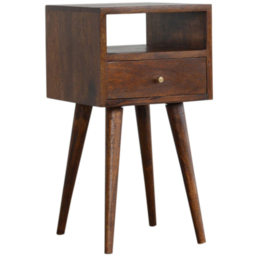 Artisan Furniture Chestnut Single Drawer Single Shelf Solid Wood Mini Bedside Table - thumbnail 3