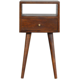 Artisan Furniture Chestnut Single Drawer Single Shelf Solid Wood Mini Bedside Table - thumbnail 2