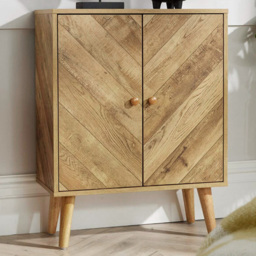Home Source Dallas Natural 2 Door Storage Cabinet Unit