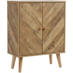 Home Source Dallas Natural 2 Door Storage Cabinet Unit - thumbnail 2