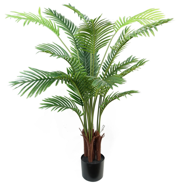 Leaf Areca Palm Artificial Tree in Black Pot 110cm - image 1
