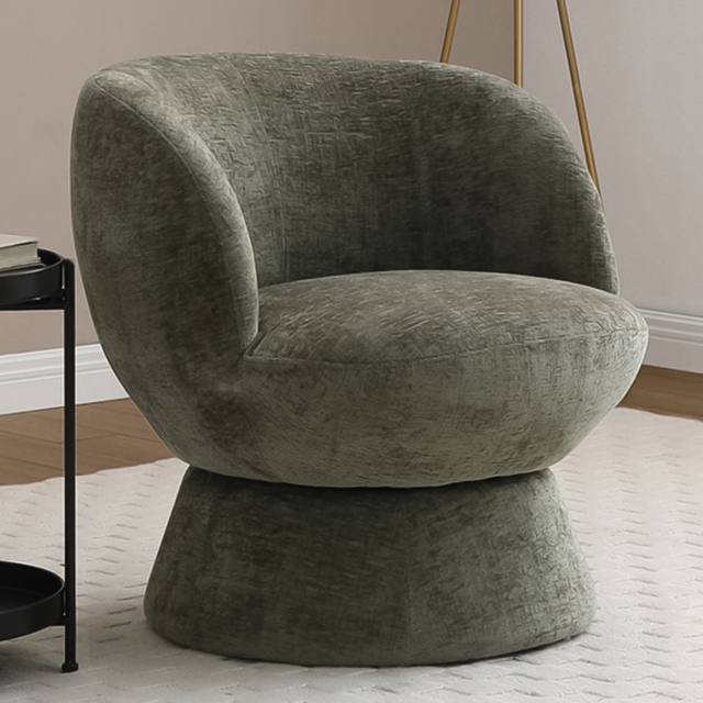 Tom Olive Chenille Swivel Accent Tub Chair - image 1