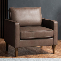 Bexhill Brown Faux Leather Armchair