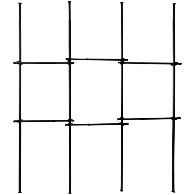 House of Home 2 Tier Triple Telescopic Hanging Rail Adjustable Black Wardrobe - image 1