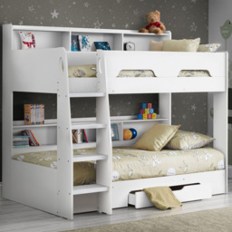 Julian Bowen Orion Pure White Single Drawer Bunk Bed - thumbnail 1