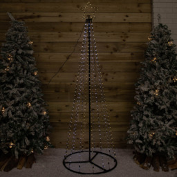 Samuel Alexander 140cm Pre-Lit White and Warm White LED Pyramid Christmas Cone Tree - thumbnail 2