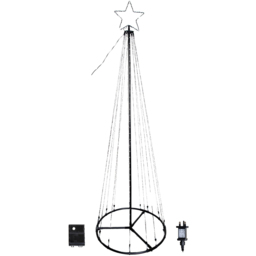 Samuel Alexander 140cm Pre-Lit White and Warm White LED Pyramid Christmas Cone Tree - thumbnail 1