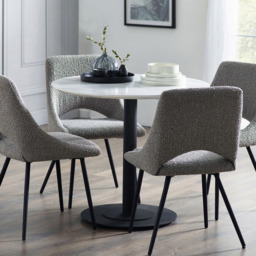 Julian Bowen Luca Iris Grey 4 Seater Round Dining Set - thumbnail 1