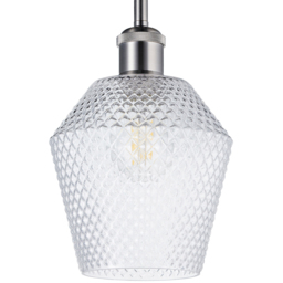 Happy Homewares Diamond Design Clear Glass Ceiling Pendant Shade