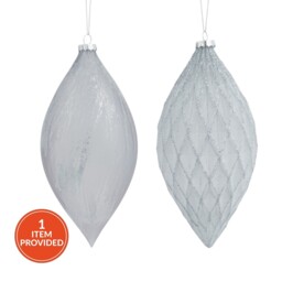 Angel Whispers Blue Large Icy Droplet Christmas Decoration - thumbnail 1