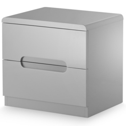 Julian Bowen Manhattan 2 Drawer Grey Bedside Table - thumbnail 2