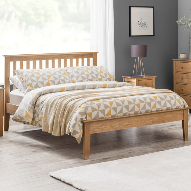 Julian Bowen Salerno King Oak Shaker Bed - image 1