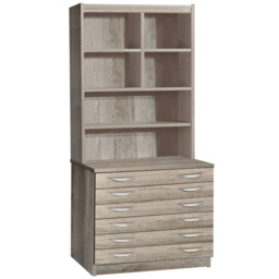 R White Cabinets Grey 6 Drawer 6 Shelf Chest of Drawers with Hutch - thumbnail 2