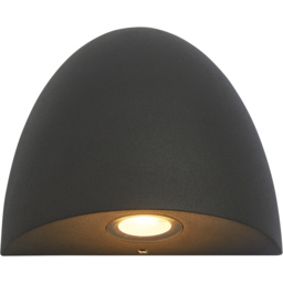 Lighting Collection IP54 Eclipse Dome LED Outdoor Wall Light - thumbnail 3