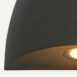 Lighting Collection IP54 Eclipse Dome LED Outdoor Wall Light - thumbnail 4