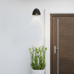 Lighting Collection IP54 Eclipse Dome LED Outdoor Wall Light - thumbnail 2
