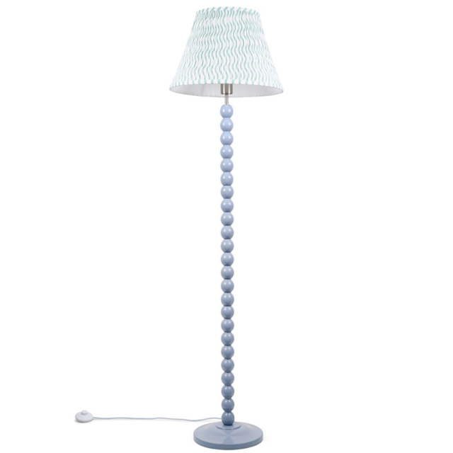 ValueLights Bobbins Green Arrow Shade Powder Blue LED Floor Lamp - image 1