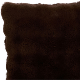 Meribel Plush Faux Fur Cushion Chocolate - thumbnail 3