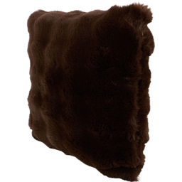 Meribel Plush Faux Fur Cushion Chocolate - thumbnail 2