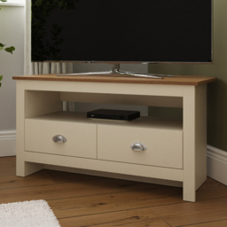 GFW Lancaster 2 Drawer Cream Corner TV Unit