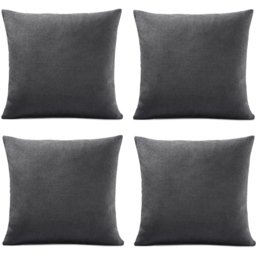 Alan Symonds Plain Velvet Chenille Slate Cushion with Polyester Filled Pad 45 x 45cm 4 Pack