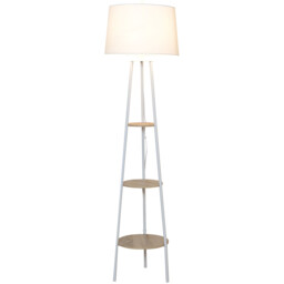 Evie White 3 Shelf Floor Lamp - thumbnail 1