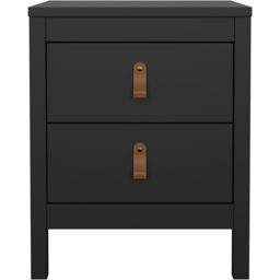 Florence Barcelona 2 Drawer Matt Black Bedside Table - thumbnail 3