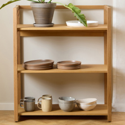 Florence Ludza Oak 3 Tier Rectangular Bookcase - thumbnail 1