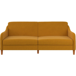 Dorel Jasper 3 Seater Mustard Linen Sprung Sofa Bed - thumbnail 3