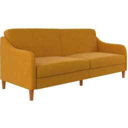 Dorel Jasper 3 Seater Mustard Linen Sprung Sofa Bed - thumbnail 2