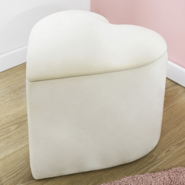 Cream Heart Footstool