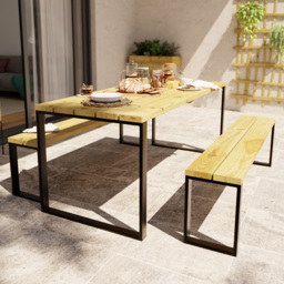 Cerland Blakea 6 Seater Wooden Garden Dining Set