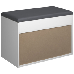 tectake Jasmina 2 Shelf White Shoe Rack Bench with Cushion - thumbnail 4