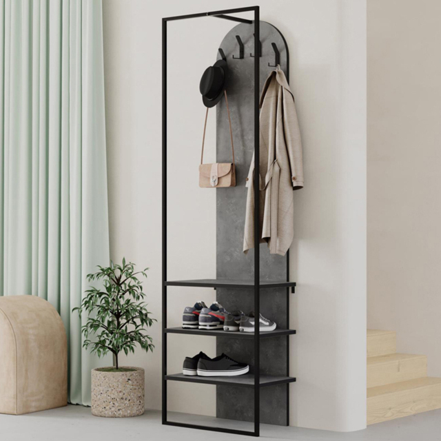 FWStyle Archy Retro Grey Hallway Shoe and Coat Storage Rack - image 1