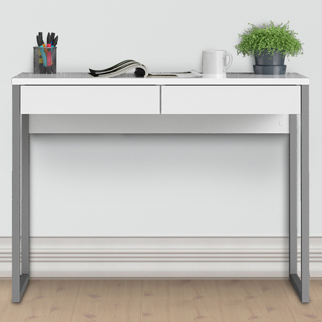 Florence Function Plus 2 Drawer Desk White High Gloss - image 1
