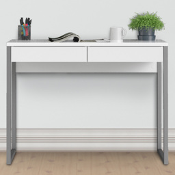 Florence Function Plus 2 Drawer Desk White High Gloss