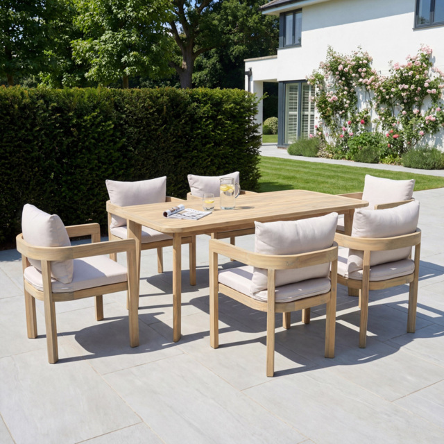 Artemis Home Sundrift Teak 6 Seater Garden Dining Set - image 1