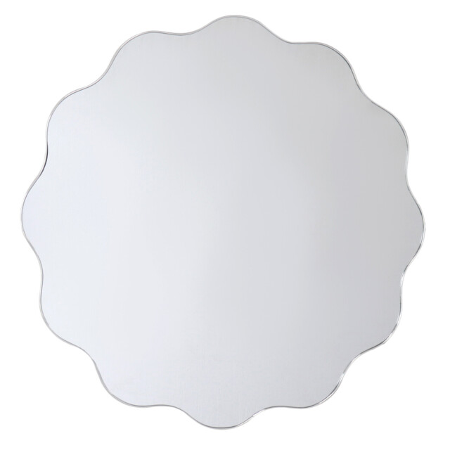 Scalloped Round Mirror 70x70cm - Silver - image 1