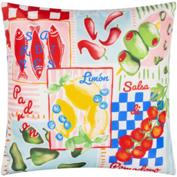 Furn Mediterranean Picnic Multicolour Reversible Cushion 45 x 45cm - thumbnail 1