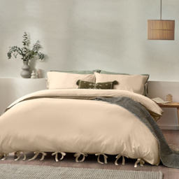 Yard Mallow Bow Tie King Size Linen Duvet Set