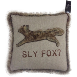 Velosso Fur Trim Sly Fox Filled Cushion 43 x 43cm 2 Pack - thumbnail 1