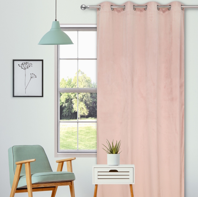 Neptune Velvet Panel Curtain Blush - image 1