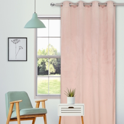 Neptune Velvet Panel Curtain Blush