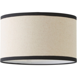 ValueLights Eva Small Linen Drum Shade with Black Trim