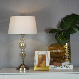 Marleigh Table Lamp - White and Silver - thumbnail 3