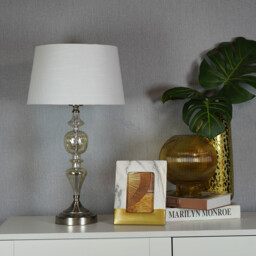 Marleigh Table Lamp - White and Silver - thumbnail 2