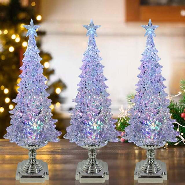 Clear Spinning LED Christmas Tree 2 Pack - image 1