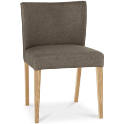 Bentley Designs Turin Light Oak Black Gold Low Back Upholstered Chair Set of 2 - thumbnail 2