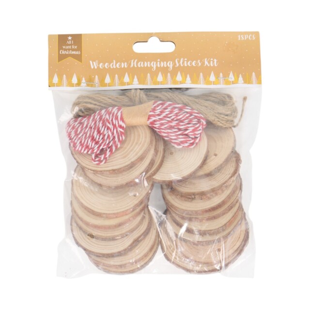 All I Want For Christmas Natural Wooden Hanging Disc Kit - image 1
