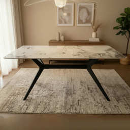 Indoor Living 4 Seater Marble Top Rectangular Dining Table - thumbnail 1
